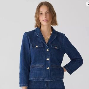 JCrew Denim Blazer Jacket in Resin Wash